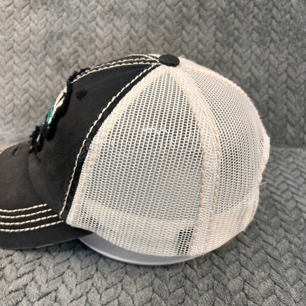 Lake Life Oars Womens Grey Unbranded Trucker Hat Distressed Mesh Back OSFM - Picture 3 of 10